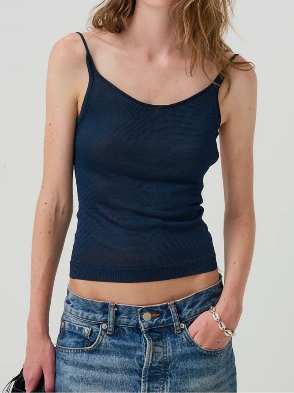 Emily Dawn Long Kipling Backless Tank in navy